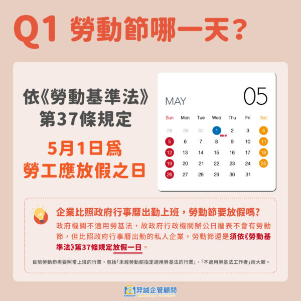 勞動節上班薪水怎麼算? – 羿誠企管顧問股份有限公司
